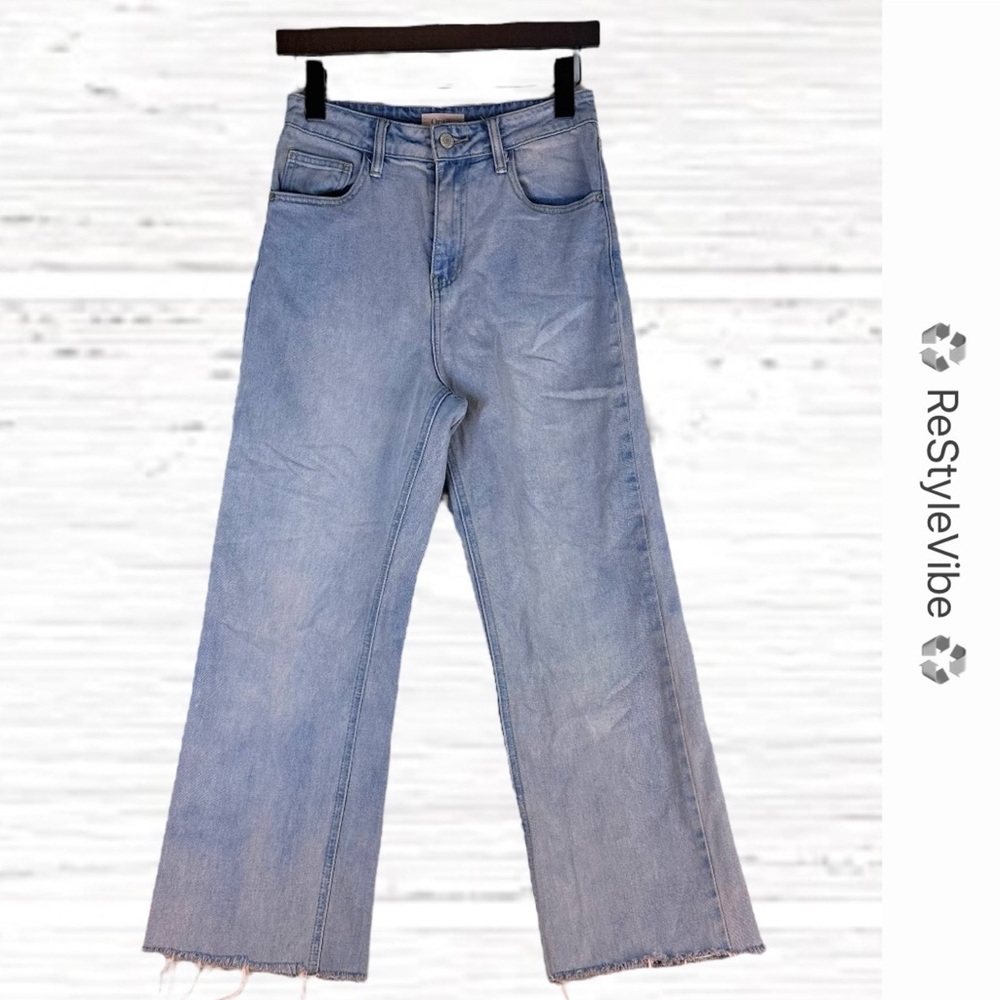 ORAIJE Women’s Size S Denim Jeans Pink Wash High Rise Fit Stretch Relaxed Crop